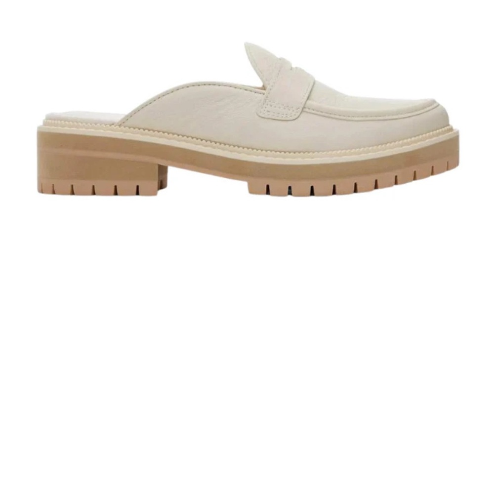 Beige Leather Loafers